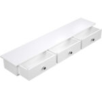SONGMICS úszó falipolc 3 fiókkal, fényes MDF-ből, 80x15x10 cm, fehér