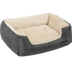 FEANDREA Kutyaágy, megemelt vastag szélekkel, csúszásmentes, M-es méret, 80x65x20 cm, szürke