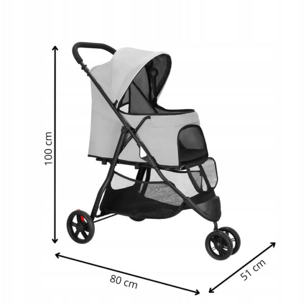 Állatszállító kocsi, 15 kg teherbírású, kutyáknak és macskáknak - Image 5