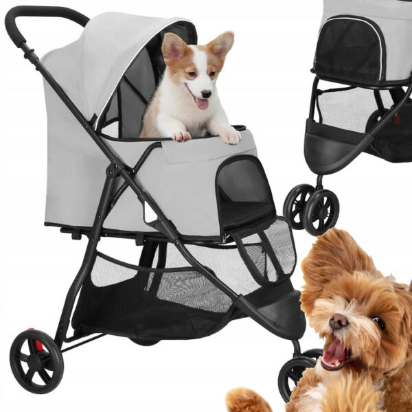 Állatszállító kocsi, 15 kg teherbírású, kutyáknak és macskáknak - Image 7