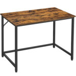 VASAGLE Íróasztal acél vázzal, 50x100x75 cm, ipari stílus, barna