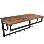 VASAGLE Fali fogas tárolópolccal és rúddal, 5 akasztóval, 30x60x32 cm, rusztikus barna