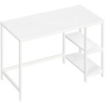 VASAGLE Íróasztal 2 bal vagy jobb polccal, ipari stílusú, 60x120x76 cm, fehér