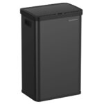 SONGMICS Cos de gunoi din inox, cu senzor si soft-close, 68 litri, 41x30x67 cm, negru