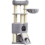 FEANDREA Macskafa, nagytestű macskáknak, 50x50x141 cm, szürke