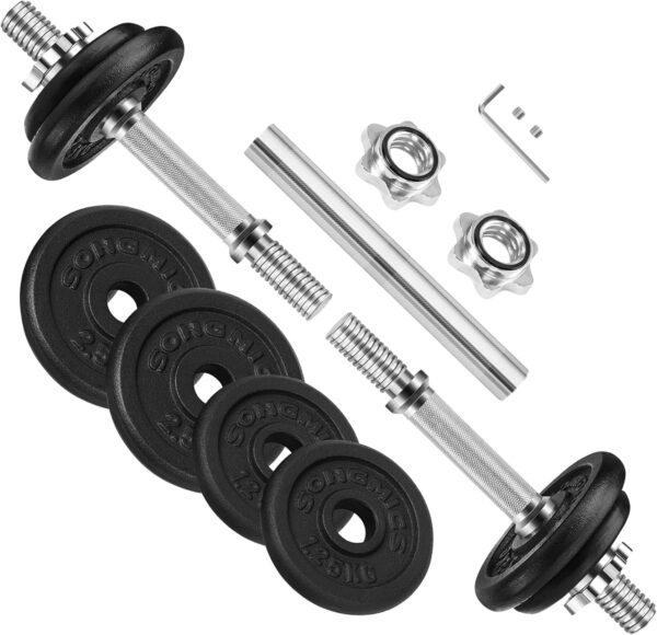 SONGMICS Állítható súlyzók és súlyzók teljes egészében acélból, 20kg - Image 3