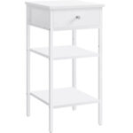 VASAGLE éjjeliszekrény fiókos hálószobába, skandináv design, 35x35x70cm, fehér