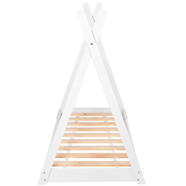Fa gyerekágy, TeePee modell, matrac mellékelve, 61x146x130 cm, fehér - Image 7
