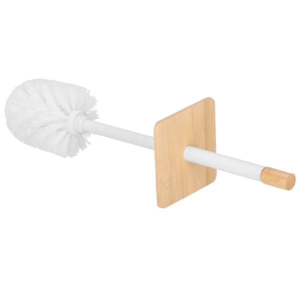 WC kefe levehető tartállyal és fedővel, fémből és bambuszból, 40 cm, fehér - Image 11