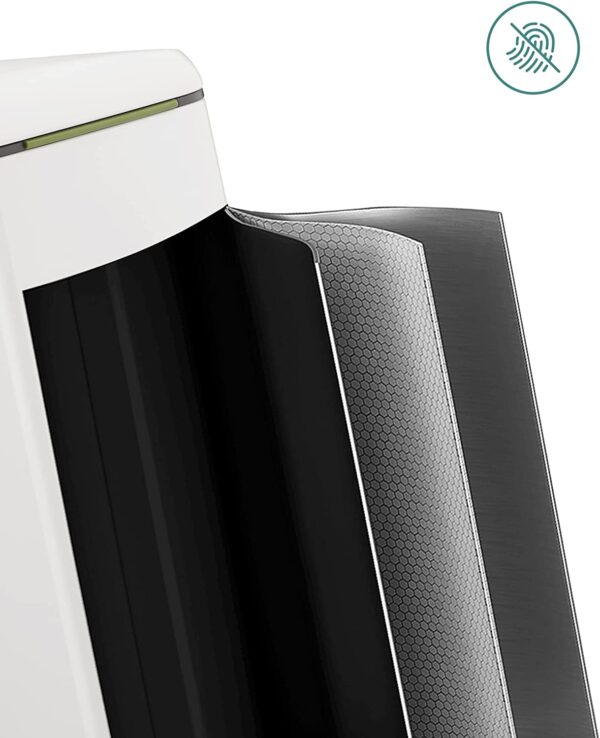 SONGMICS Cos de gunoi din inox cu 2 galeti interioare, colectare selectiva, 2x20 litri, alb - Image 11