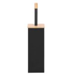 WC kefe levehető tartállyal és fedéllel, fémből és bambuszból, 40 cm, fekete