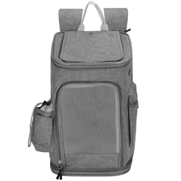 Kis-közepes állatszállító hátizsák, maximum 12 kg, oldalzsebek, 39x28x27 cm, szürke - Image 13