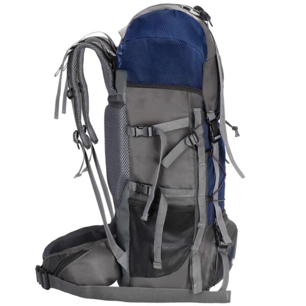 Katonai taktikai hátizsák túrázáshoz, esővédővel, 90 liter, 25 kg, 74x32x20 cm, kék szürke - Image 11