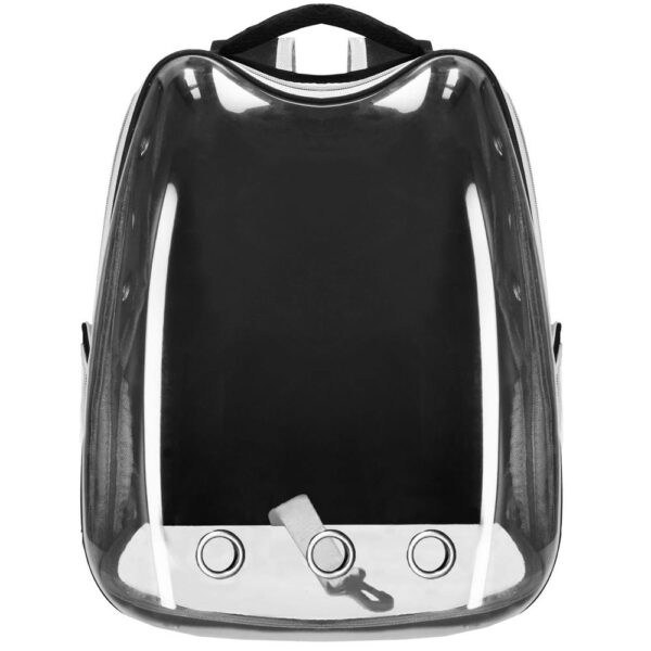 Kis-közepes állatszállító hátizsák, maximum 12 kg, átlátszó panoráma ablak, oldalzsebek, fekete - Image 16