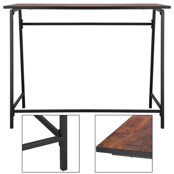 Íróasztal típusú oldalasztal, acél vázzal, 50x100x76 cm, ipari, barna - Image 17