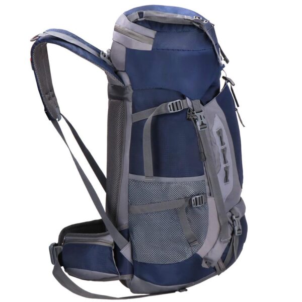 Katonai taktikai hátizsák túrázáshoz, esővédővel, 60 liter, 25 kg, 70x40x24 cm, kék szürke - Image 5