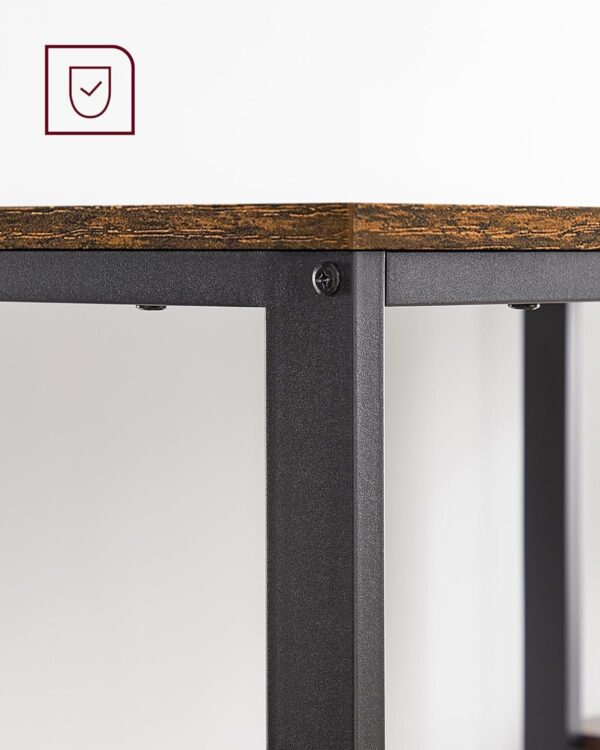 VASAGLE Birou cu 2 rafturi stanga sau dreapta, stil industrial, 60x140x76 cm, maro rustic - Image 10
