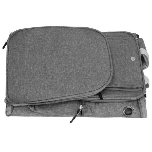 Kis-közepes állatszállító hátizsák, maximum 12 kg, oldalzsebek, 39x28x27 cm, szürke - Image 8