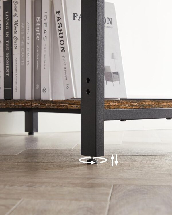 VASAGLE Birou cu 2 rafturi stanga sau dreapta, stil industrial, 60x140x76 cm, maro rustic - Image 8