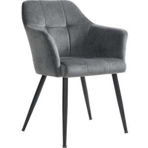 SONGMICS Kárpitozott bársony nappali szék karfával, teherbírás 110 kg, 61x60x87 cm, szürke