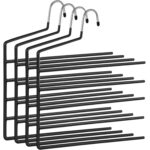 SONGMICS 4 db-os nadrágakasztó készlet, 5 rudas, 32x35cm, fekete