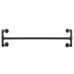 SONGMICS Fém sín ruhaakasztáshoz, falra szerelhető, ipari megjelenés, 112x30x30cm, fekete