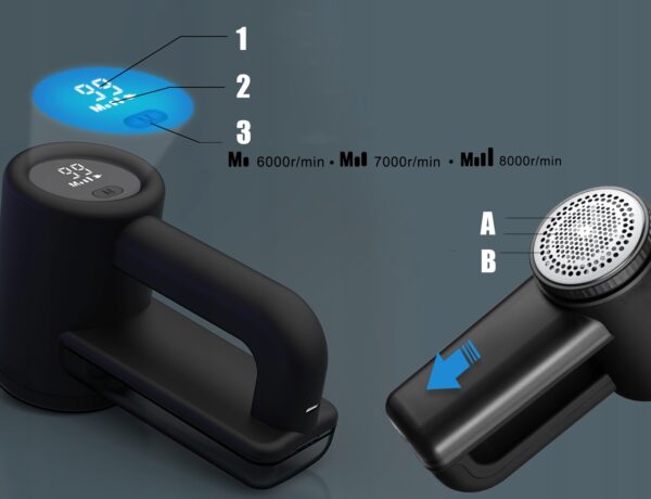 Szösztisztító, 3 fokozatú, LCD kijelző, USB töltés, minden típusú szövethez - Image 3