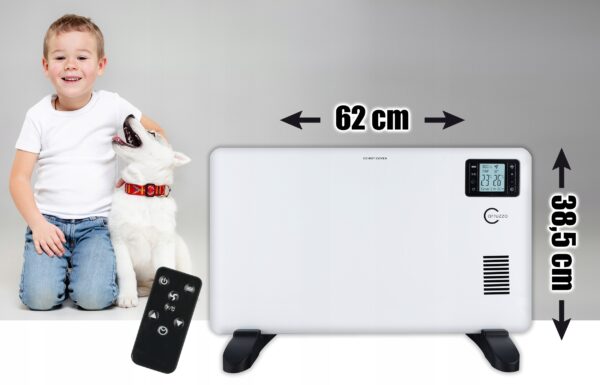 RESIGILAT: Convector electric, 2000W, telecomanda, timer, programare, display LED, alb - Image 6