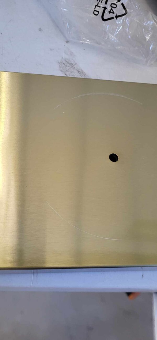 RESIGILAT: Stand cu perie WC si suport hartie igienica, metal si bambus, 67cm, auriu - Image 3