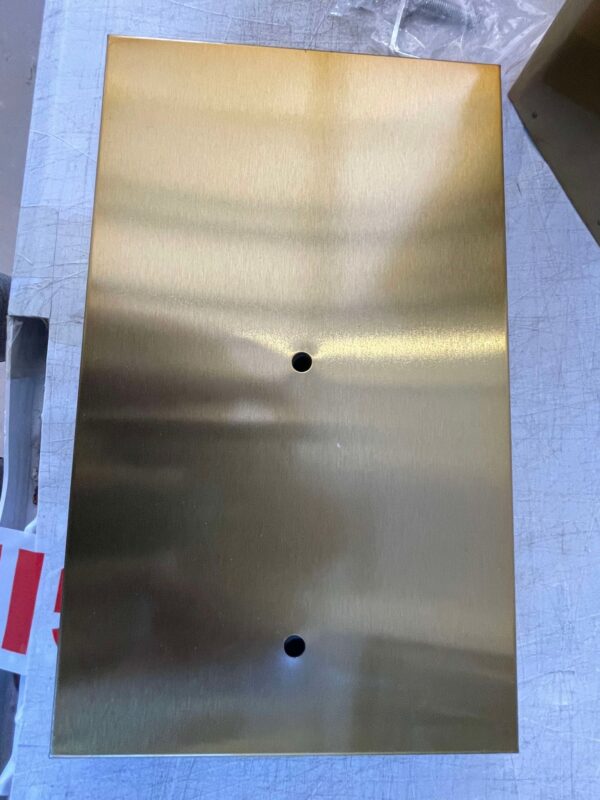RESIGILAT: Stand cu perie WC si suport hartie igienica, metal si bambus, 67cm, auriu - Image 2
