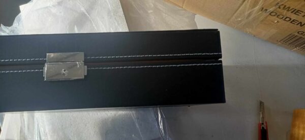 RESIGILAT: (DL) Cutie depozitare si organizare ceasuri si ochelari, MDF, piele ecologica, 33x20x8cm, negru - Image 4