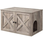 FEANDREA komód, ajtóval és válaszfallal, 80x53x50cm, szürke