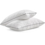 SONGMICS 2db-os kifordítható párna szett 2 oldallal télre vagy nyárra, 40x80 cm, töltelék 650 g, fehér