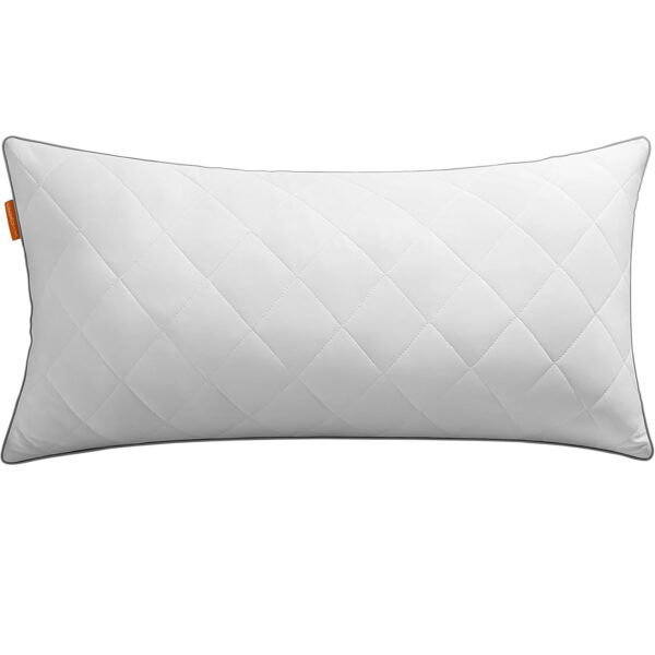 SONGMICS kifordítható párna 2 oldallal télre vagy nyárra, 40x80 cm, töltet 650 g, fehér