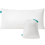 SONGMICS párna puha textil felülettel, tárolótáska, 40x80 cm, töltet 800 g, fehér