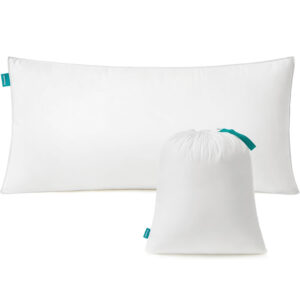 SONGMICS párna puha textil felülettel, tárolótáska, 40x80 cm, töltet 800 g, fehér
