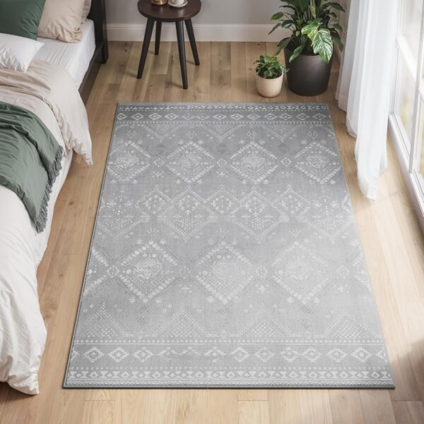 SONGMICS Csúszásgátló dekoratív szőnyeg, boho stílusú, mosógépben mosható, 120×170 cm, szürke