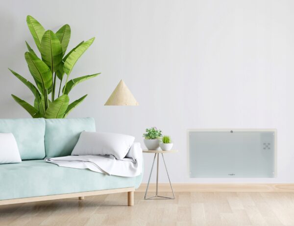 Üveg fűtőpanel, 2500W, 3 fokozatú, termosztáttal és távirányítóval, időzítő, LED kijelző, WiFi, fehér - Image 2