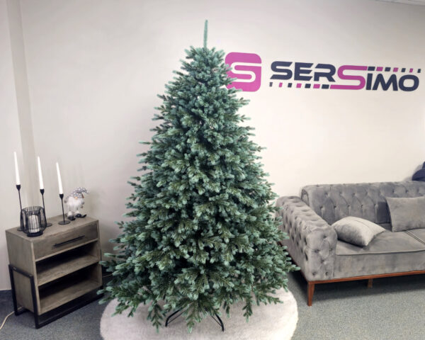 Műkarácsonyfa Christmas Deluxe by Sersimo, Alaska zöld–ezüst, teljesen 3D, 230 cm - Image 13