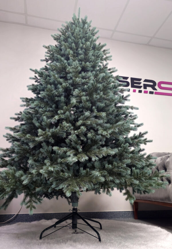 Műkarácsonyfa Christmas Deluxe by Sersimo, Alaska zöld–ezüst, teljesen 3D, 230 cm - Image 8