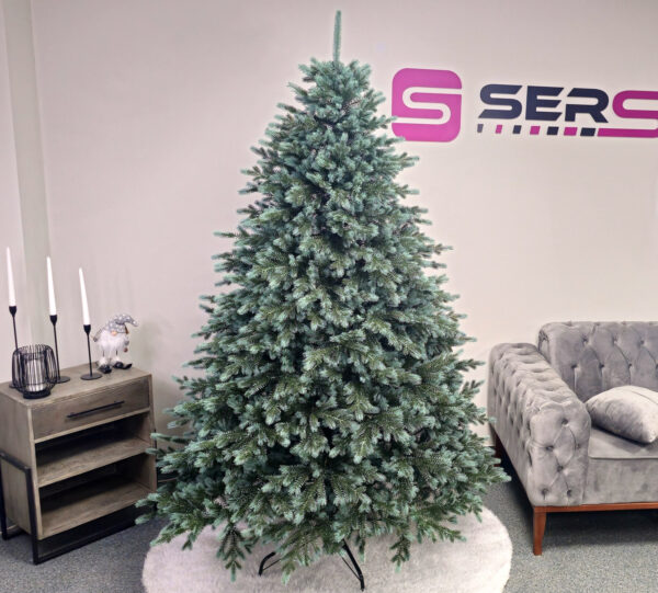 Műkarácsonyfa Christmas Deluxe by Sersimo, Alaska zöld–ezüst, teljesen 3D, 230 cm - Image 5