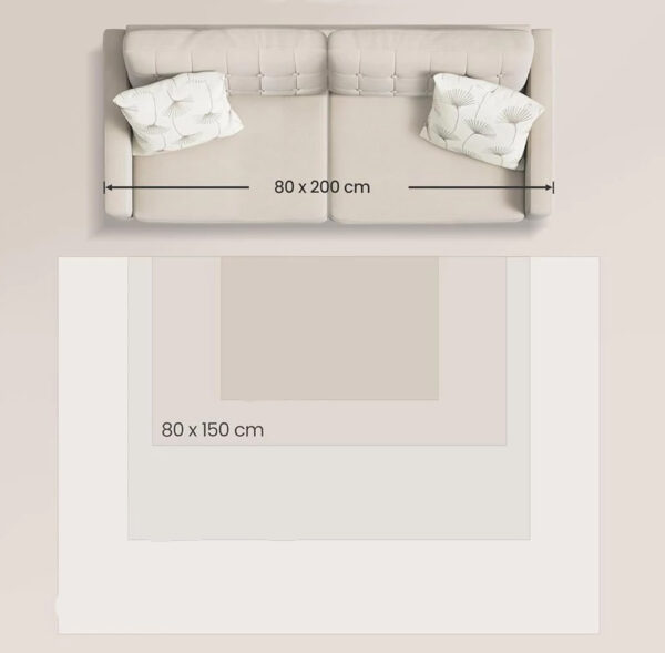 SONGMICS Csúszásgátló dekoratív szőnyeg, boho stílusú, mosógépben mosható, 80×150 cm, cappuccino bézs - Image 12