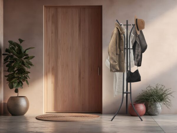 Fém előszoba akasztó 170 cm, minimalista design, fekete - Image 3