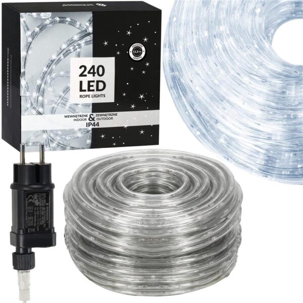 Fényfüzér, 240 LED, 10 m, kültérre, hideg fehér - Image 5