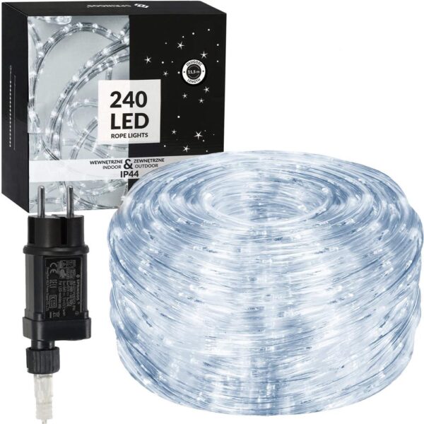 Fényfüzér, 240 LED, 10 m, kültérre, hideg fehér - Image 7