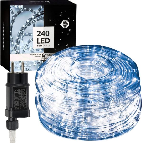 Fényfüzér, 240 LED, 10 m, kültérre, hideg fehér - Image 10