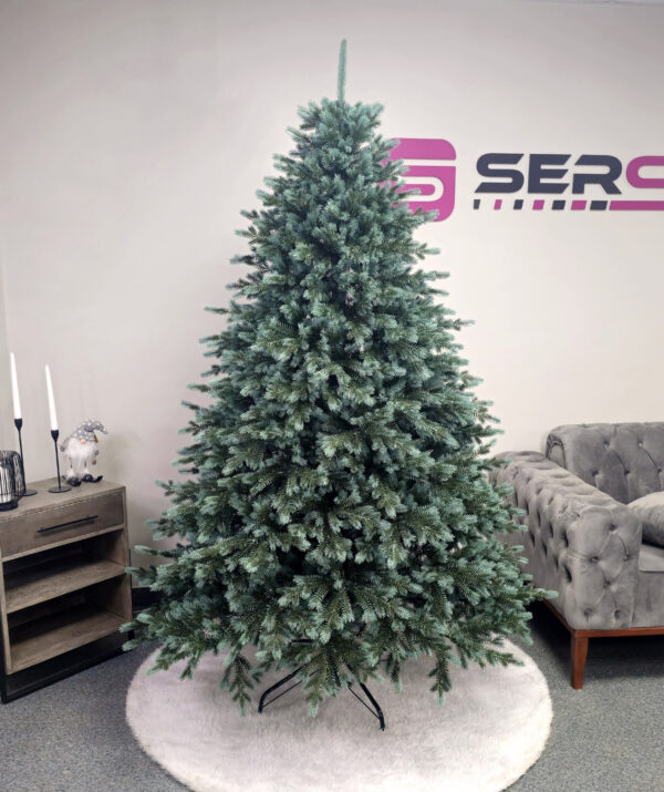 Műkarácsonyfa Christmas Deluxe by Sersimo, Alaska zöld–ezüst, teljesen 3D, 230 cm - Image 15