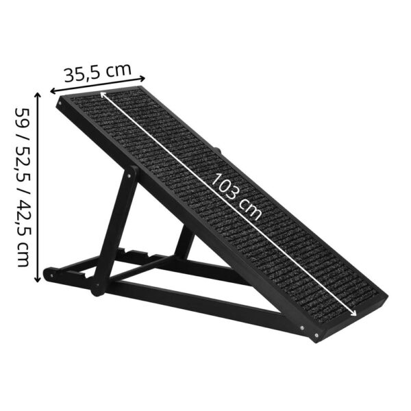 Rámpa kutyáknak és halaknak 3 állítási fokozattal 42-59cm, csúszásmentes, hossza 103cm, fekete - Image 8