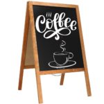 2 oldalas utcatábla, éttermi menühöz vagy reklámhoz, 60x100 cm, barna