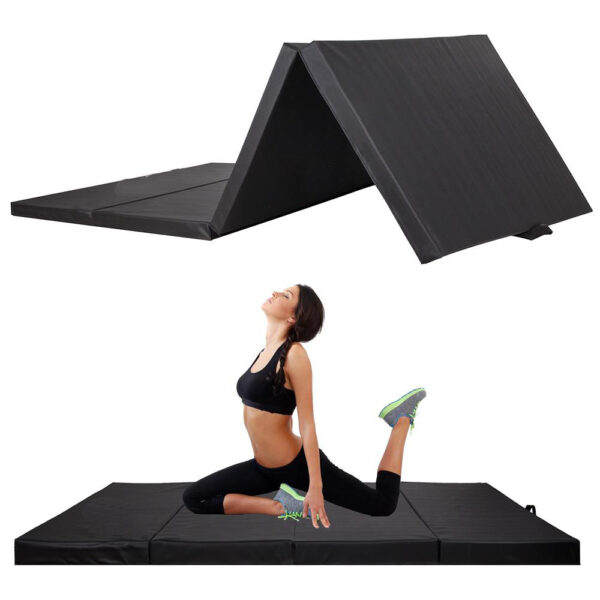 Vastag fitnesz szőnyeg, XXL méretű, tornához, 240x120x5 cm, fekete - Image 10